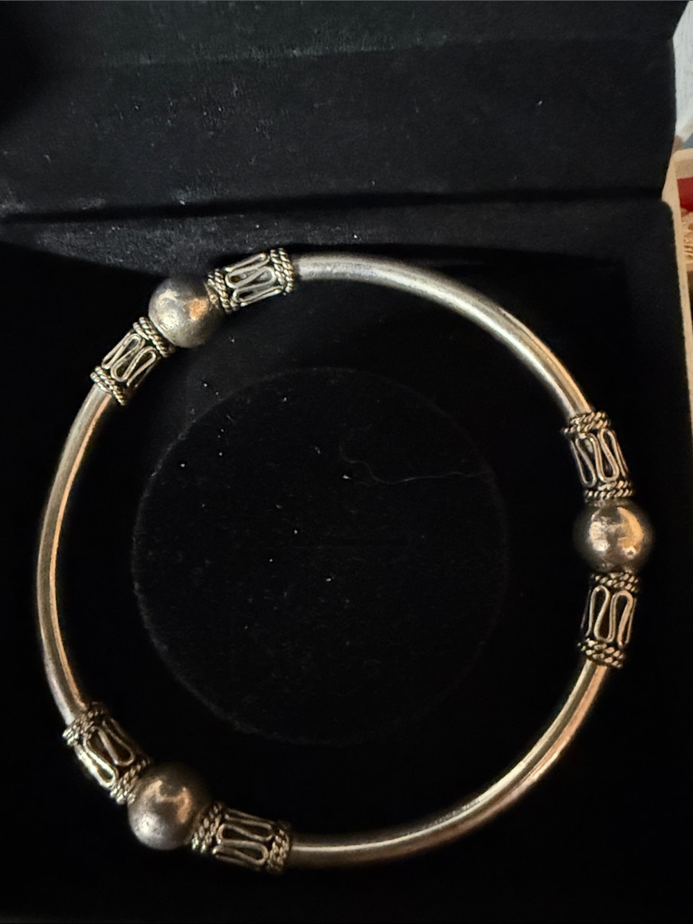 Sterling Silver 925 Bali bangle bracelet - Picture 2 of 2